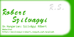 robert szilvagyi business card